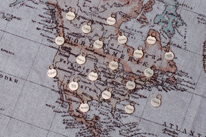 GOLD 20 x Engraved Travel Charm - Traveller Charms