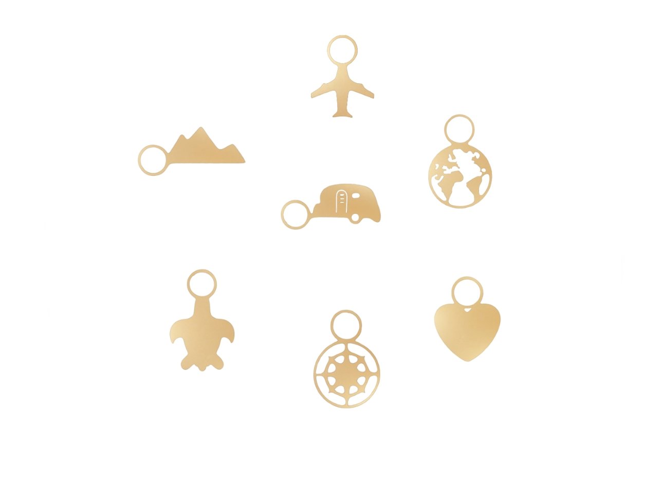 GOLD 3 x Accessoire Charm - Traveller Charms