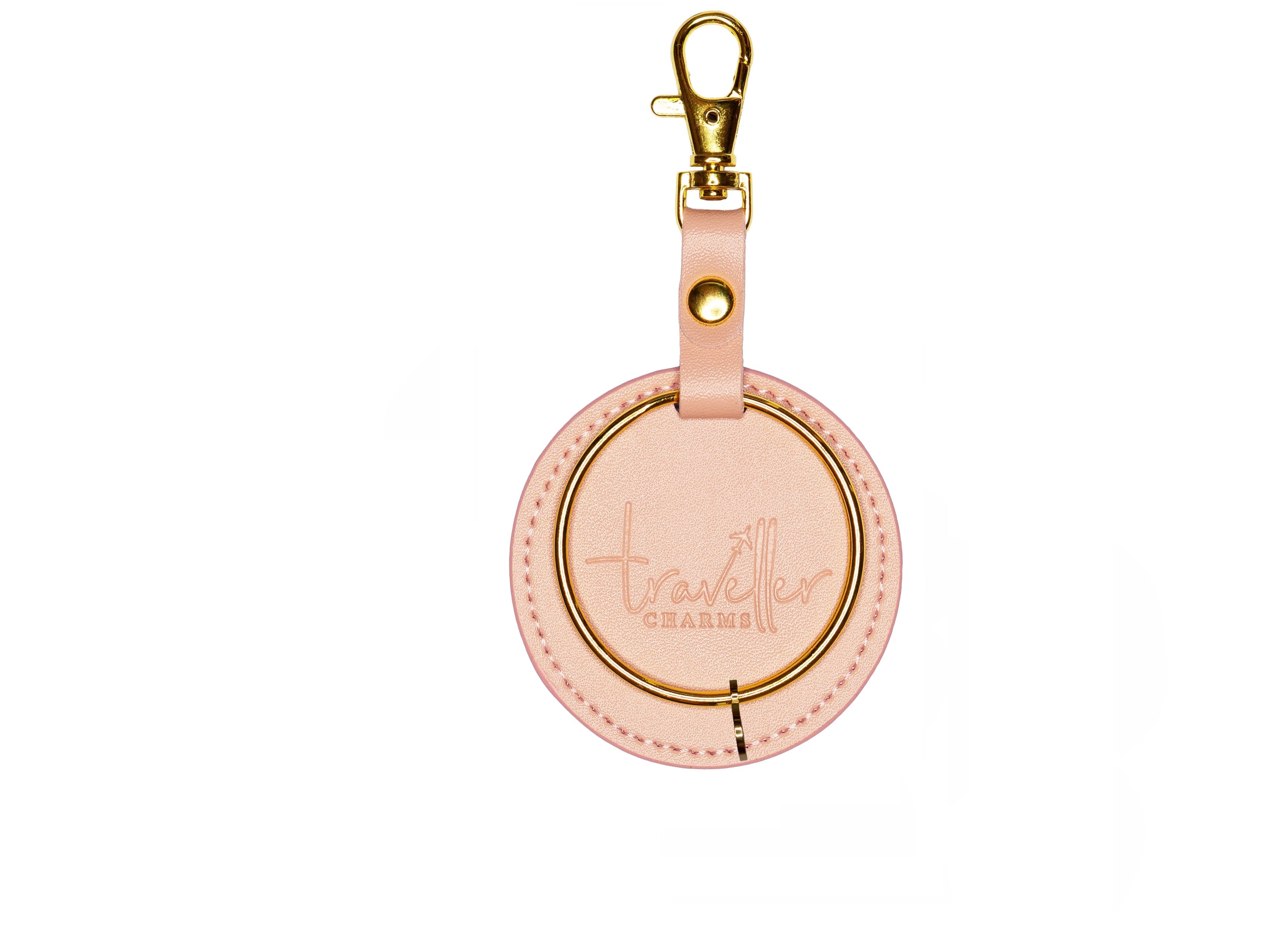 GOLD Gift Set - Key Chain & 1 Engraved Travel Charms - Traveller Charms