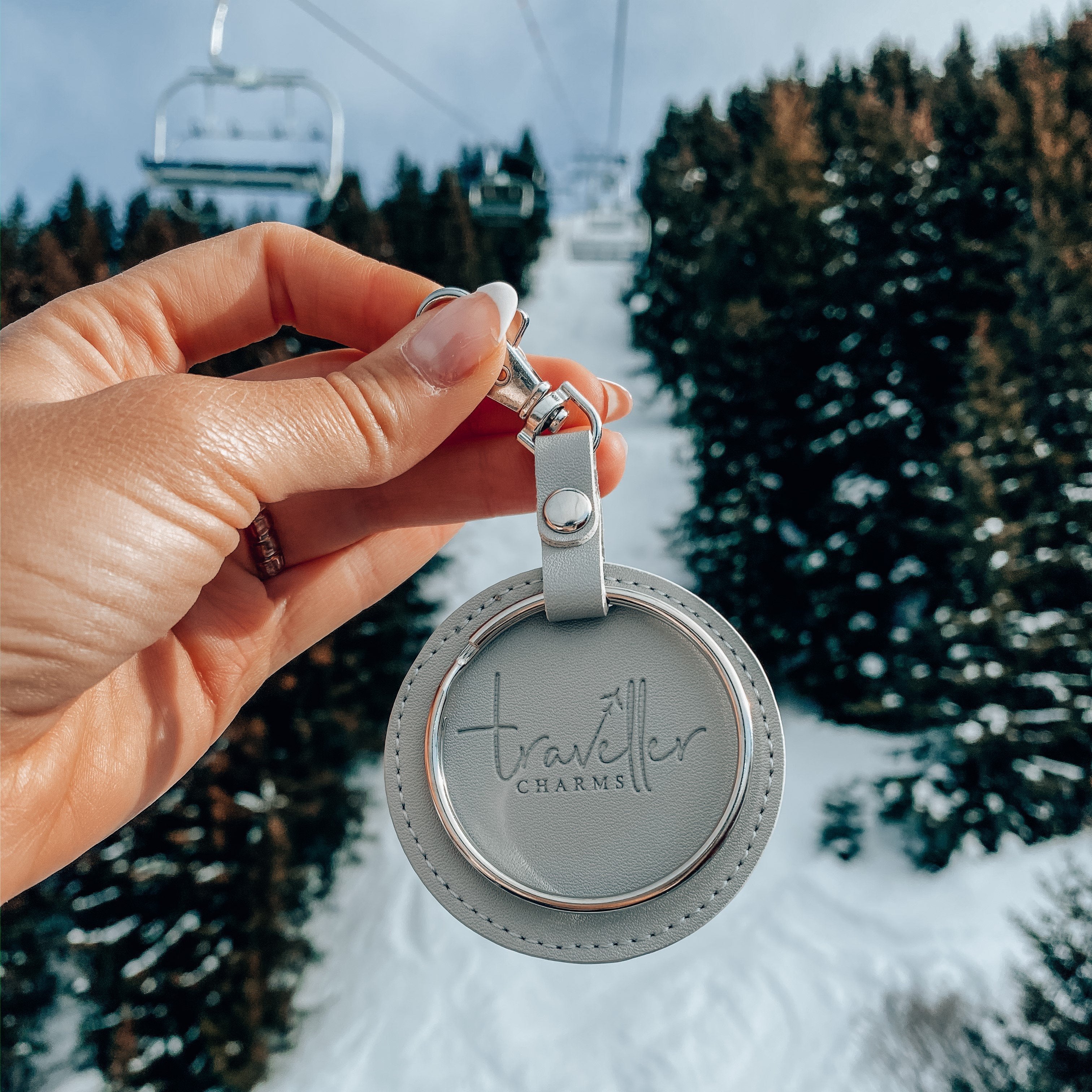 SILVER Key Chain - Grey - Traveller Charms