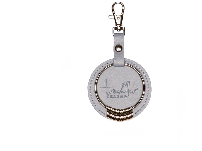 SILVER Starter Set - Key Chain & 25 Engraved Travel Charms - Traveller Charms